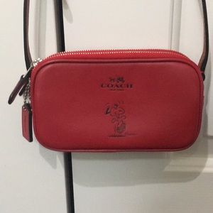 Coach x Peanuts Snoopy Leather Mini Crossbody Bag
